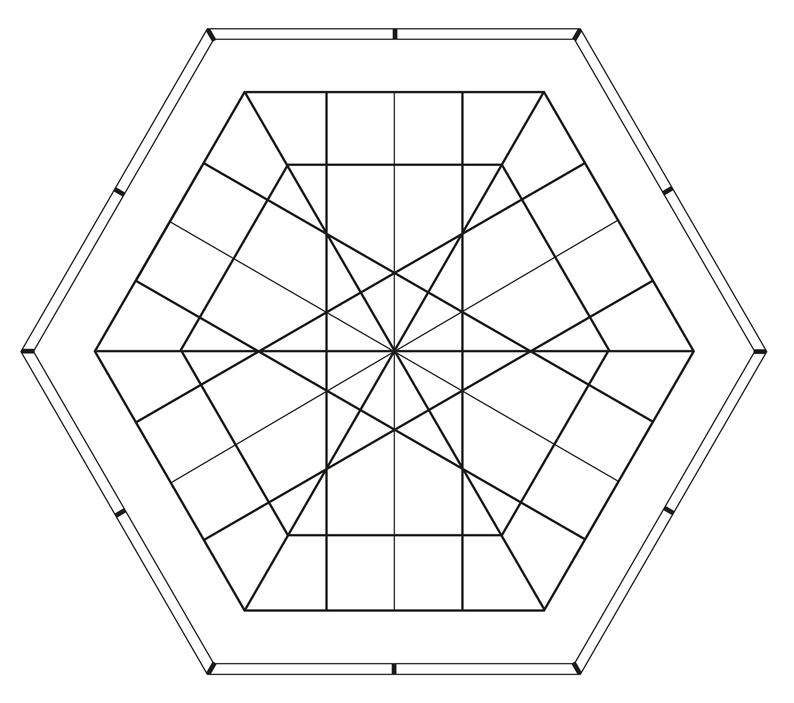 hexagonal clock face
